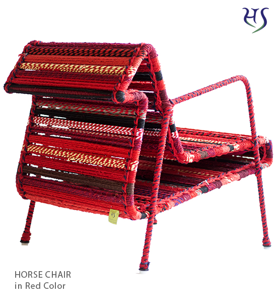 Horse Chair in Red Color Katran Collection - Sahil Sarthak